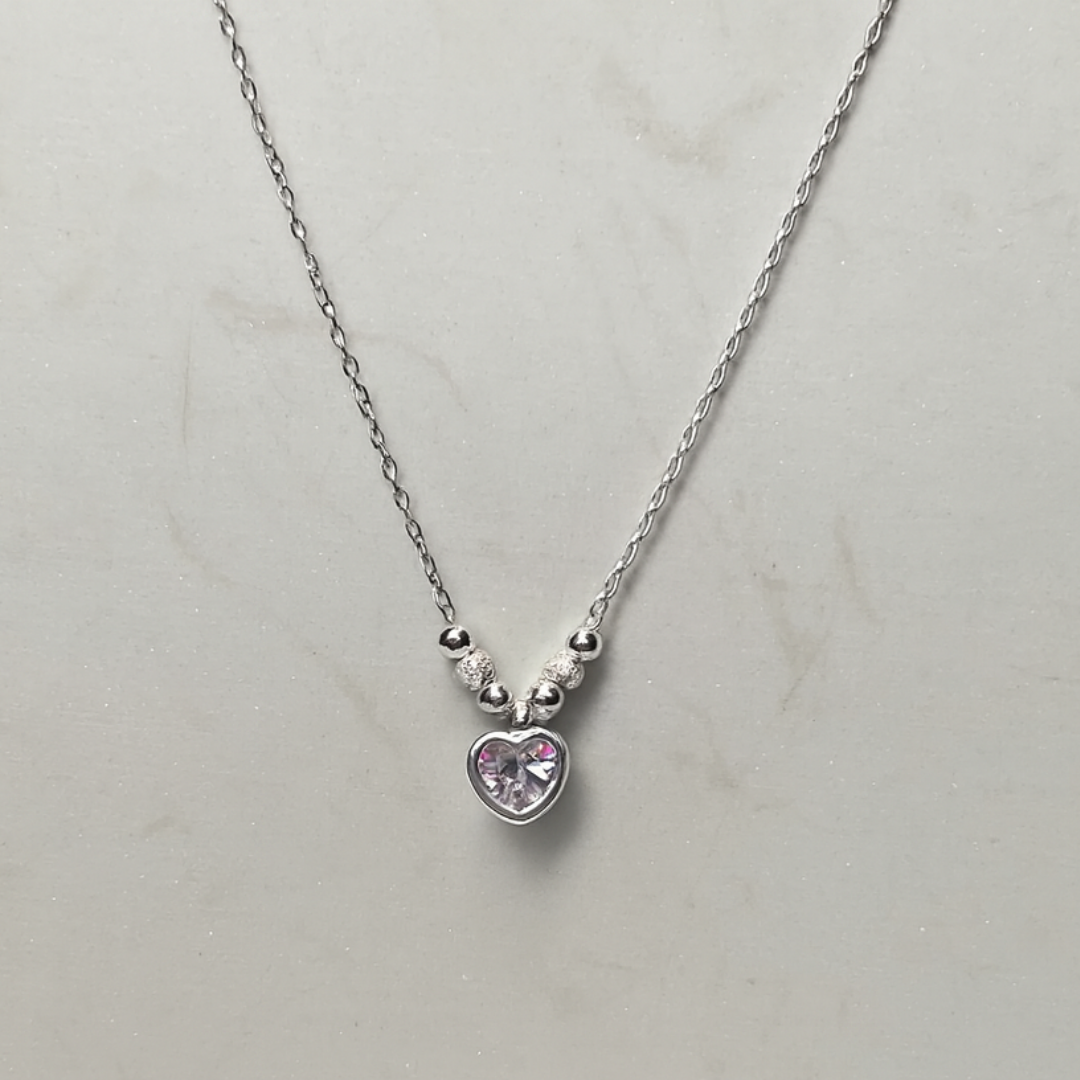 Collar Corazón Zirconia