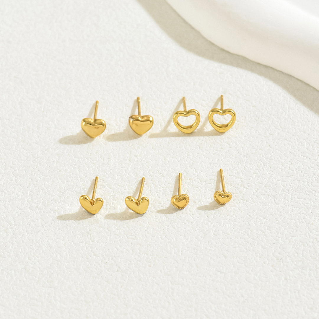 Set de Aretes de Corazón