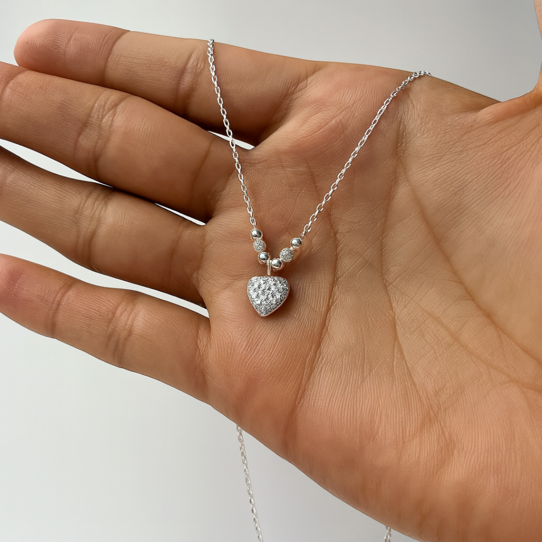 Collar Corazón Zirconia