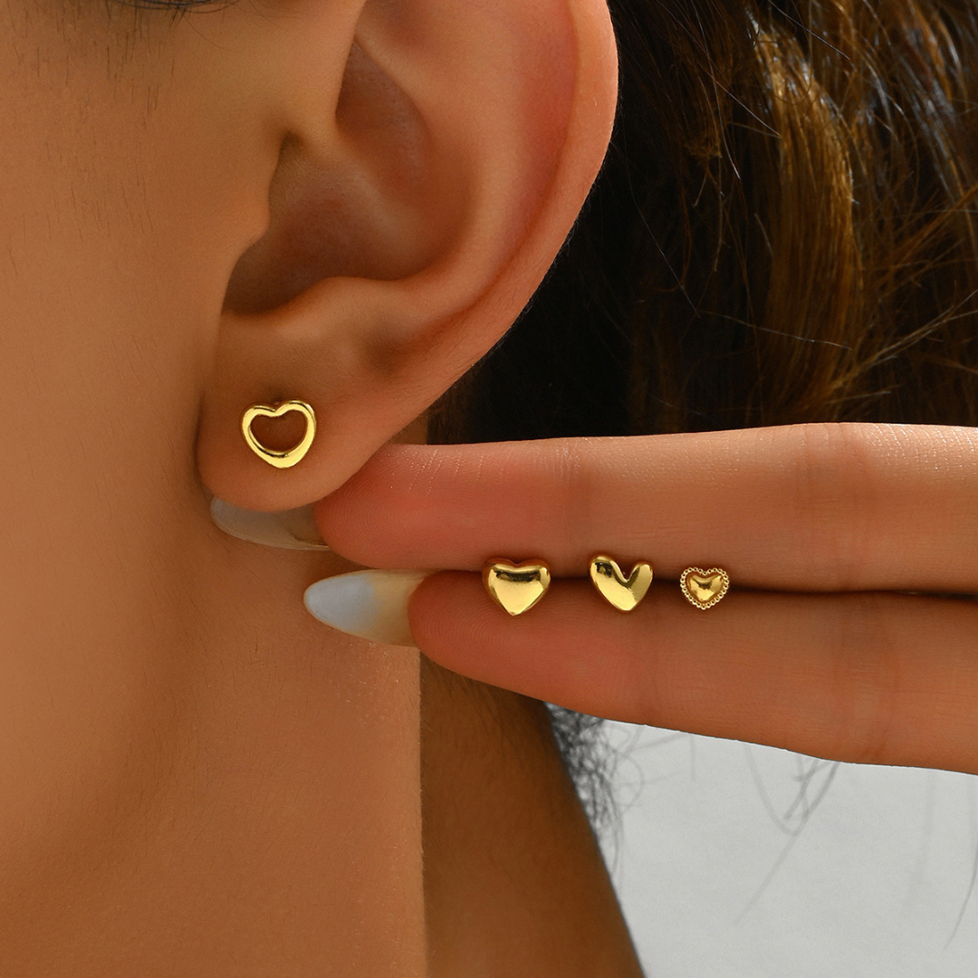 Set de Aretes de Corazón