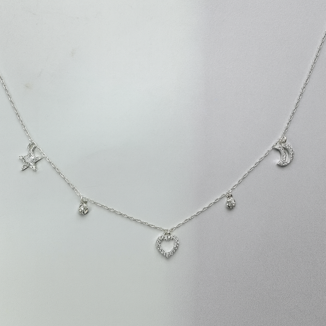 Collar Luna, Corazón y Estrella