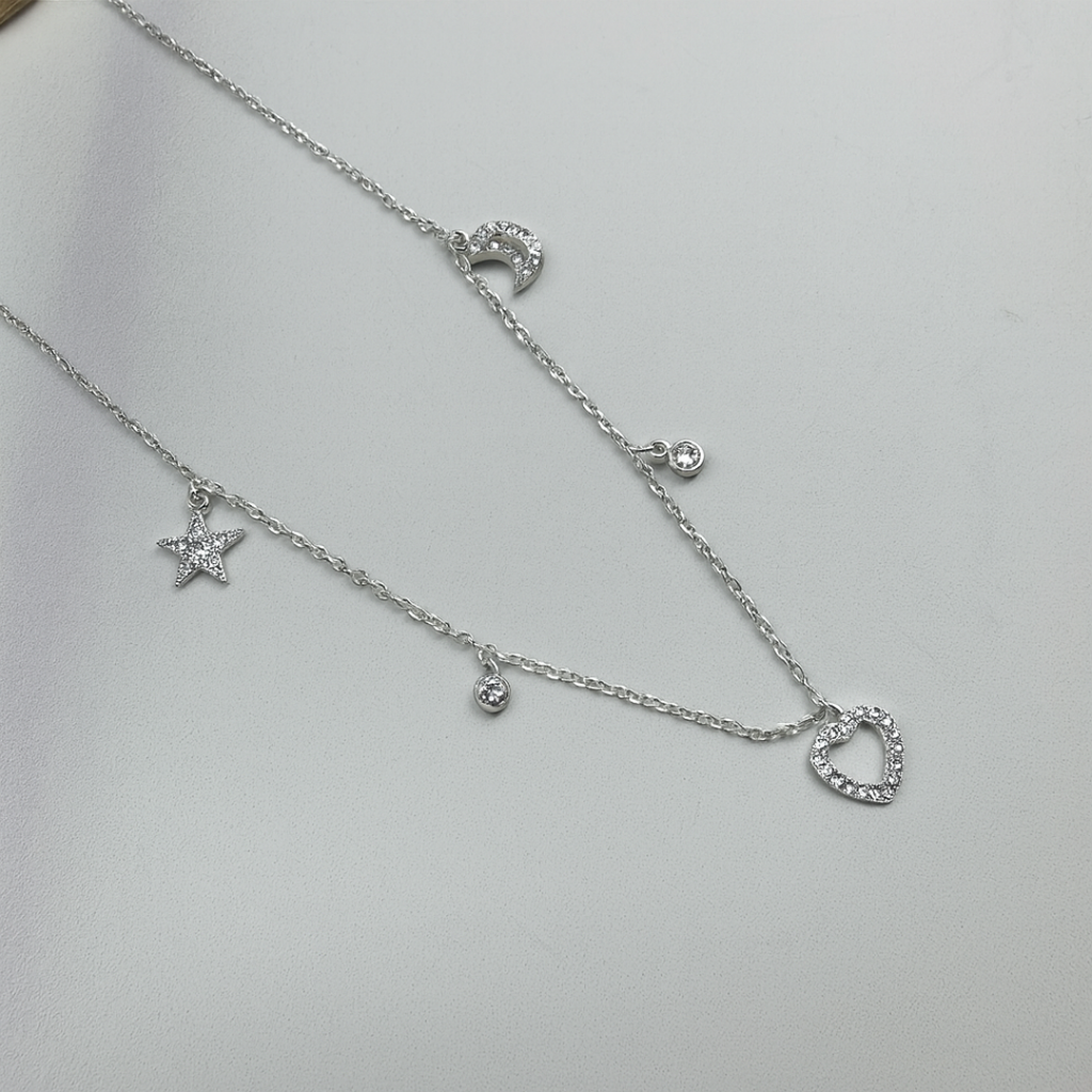 Collar Luna, Corazón y Estrella