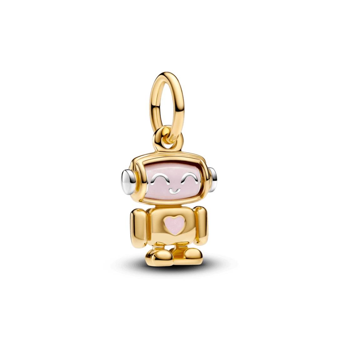 Charm Colgante Cara Robot Giratoria