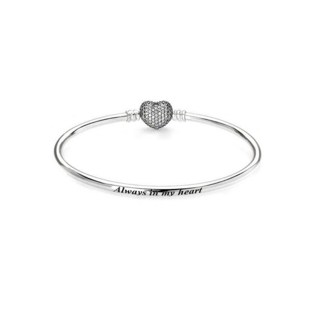Pulsera Rigida Corazón Zirconias