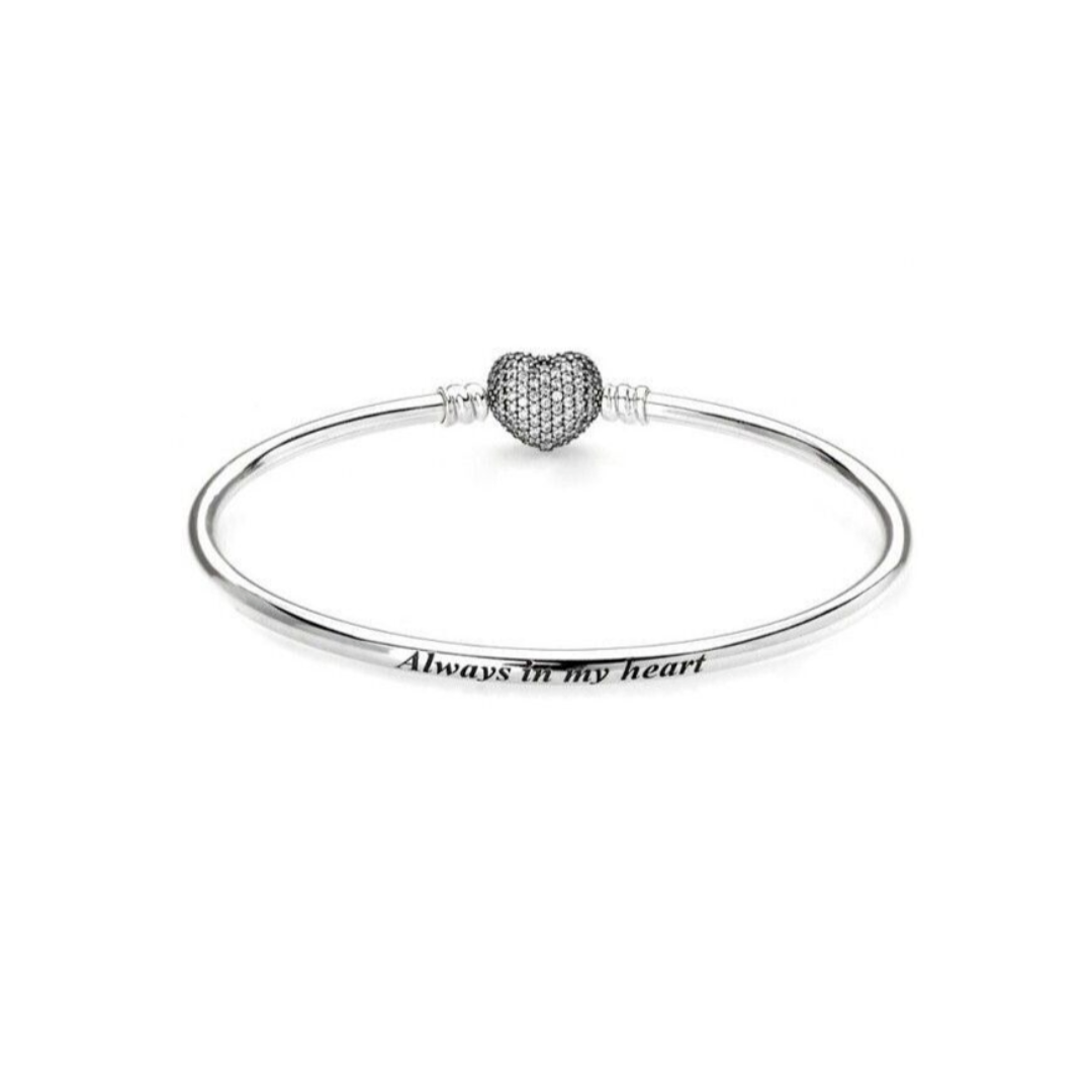 Pulsera Rigida Corazón Zirconias