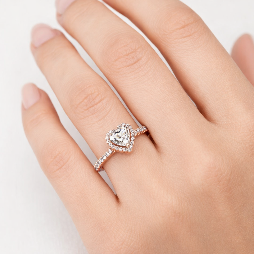 Anillo Corazón Zirconia