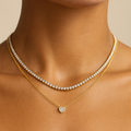 Collar Double Tennis Heart