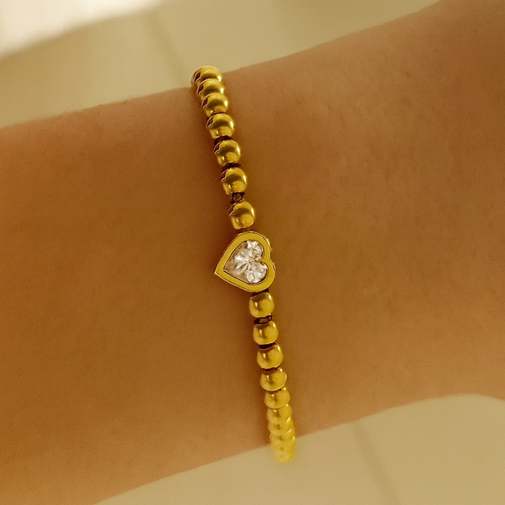 Pulsera Cuentas De Corazón