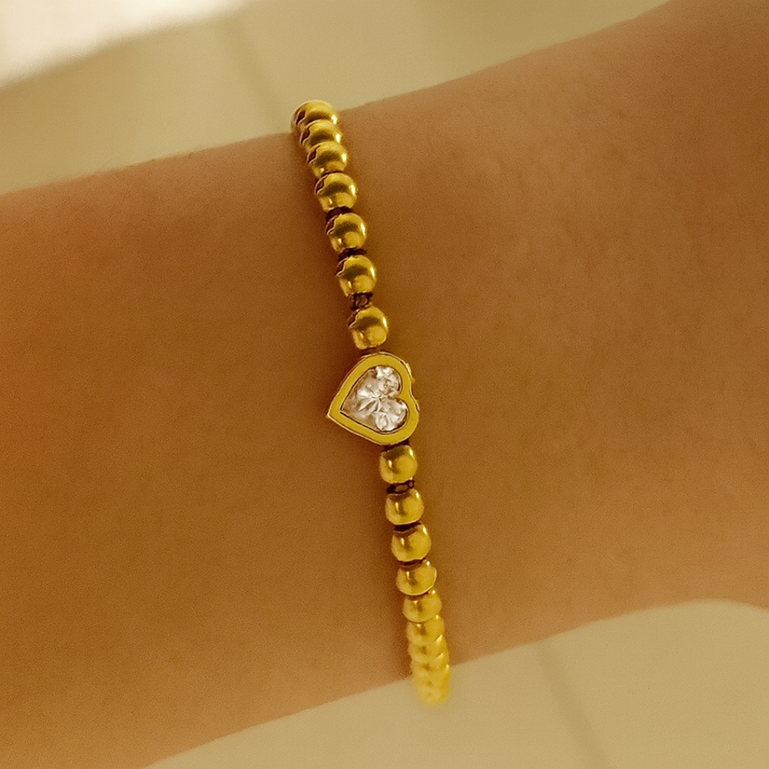 Pulsera Cuentas De Corazón