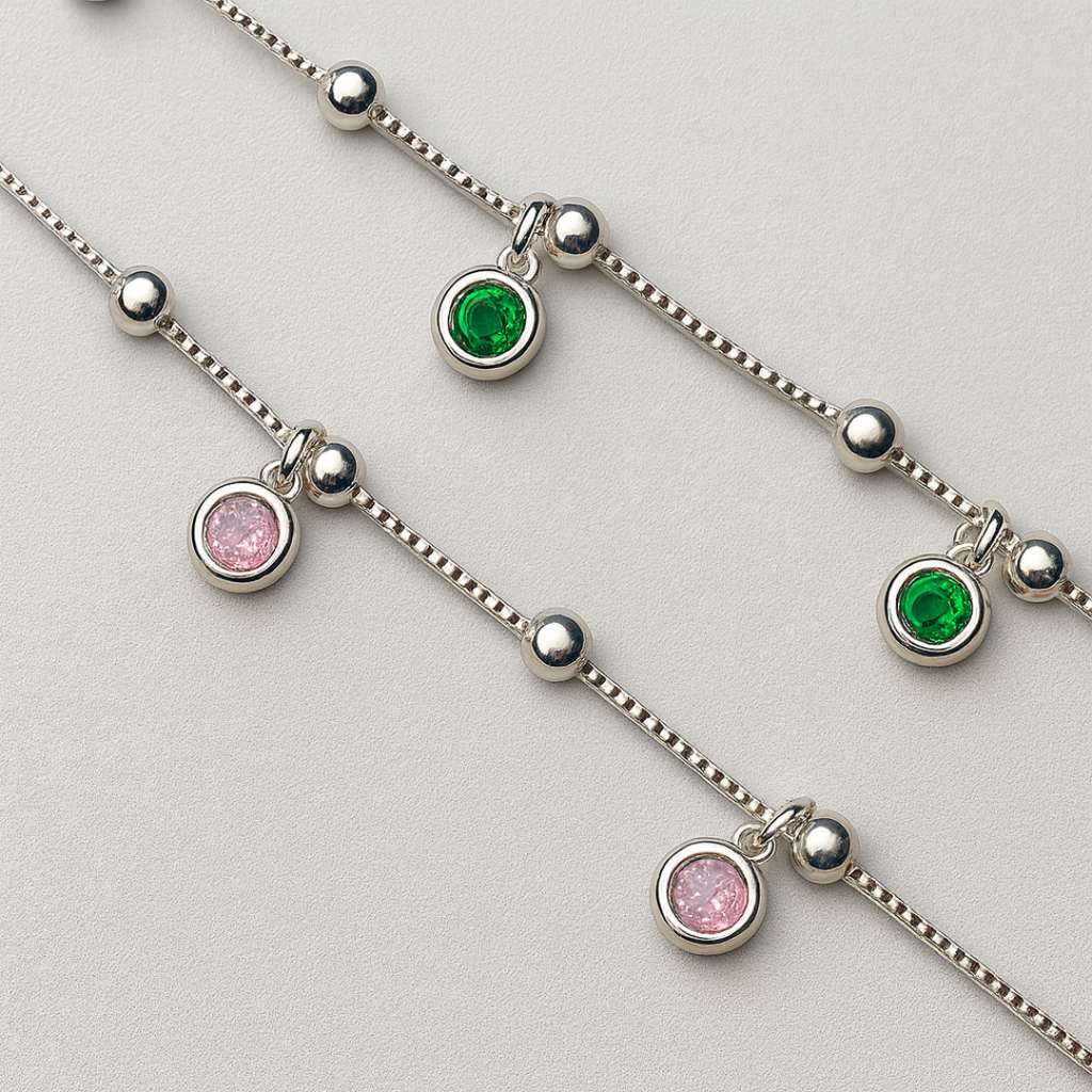 Pulsera Zirconias Colgantes