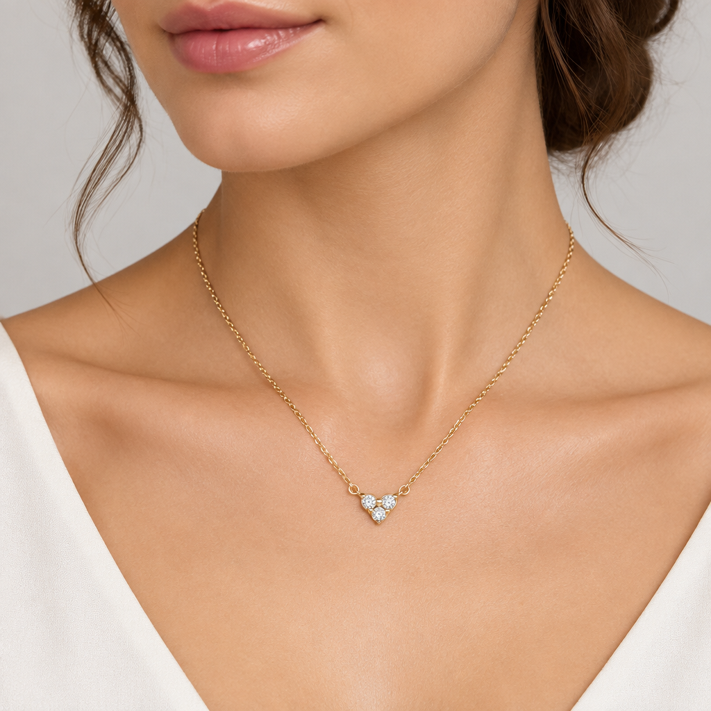 Collar Corazón Triple Gema