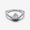 Anillo Corazón Ondulado en Pavé