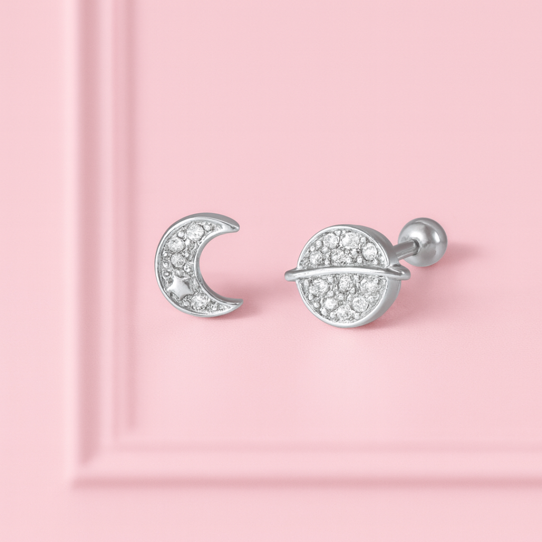 Aretes Planeta y Luna