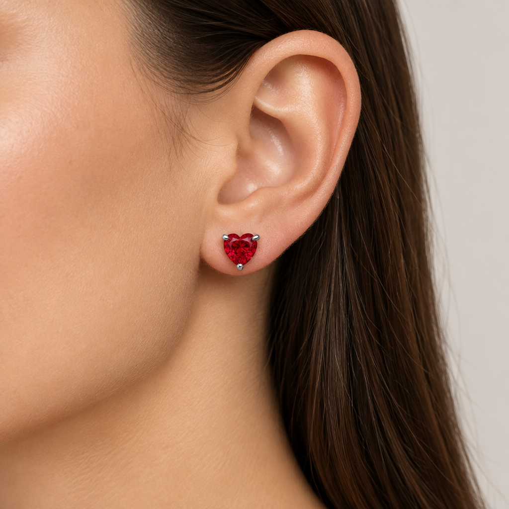 Aretes Corazón Zirconia