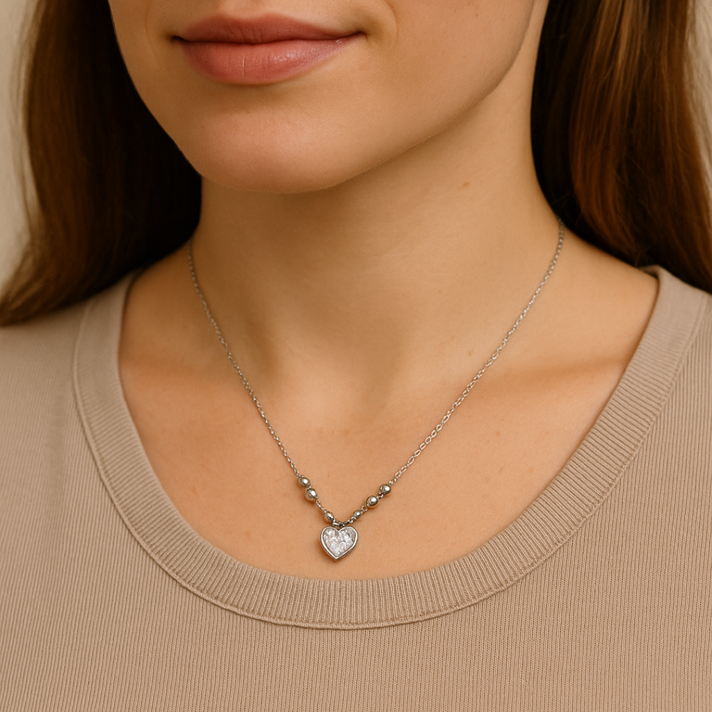 Collar Corazón Zirconia