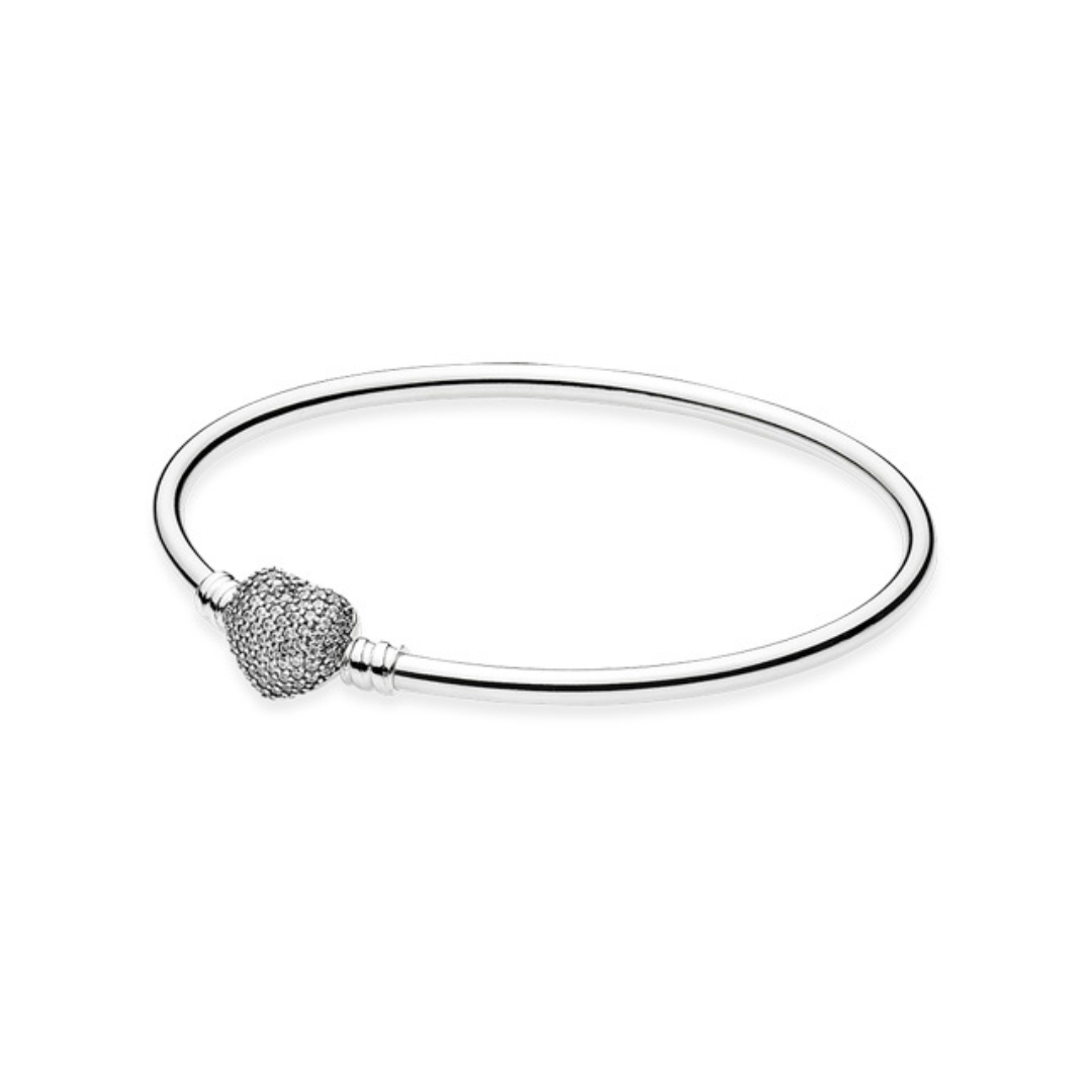 Pulsera Rigida Corazón Zirconias