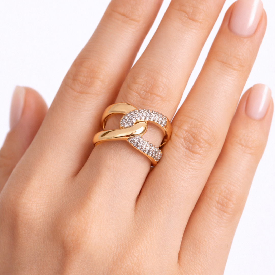 Anillo Two-tone Zirconia