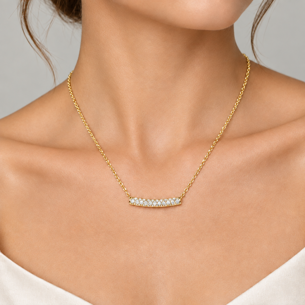 Collar Placa de Zirconias