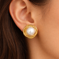 Aretes Round Pearl