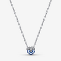 Collar Colgante de Flores de Pensamientos Azules