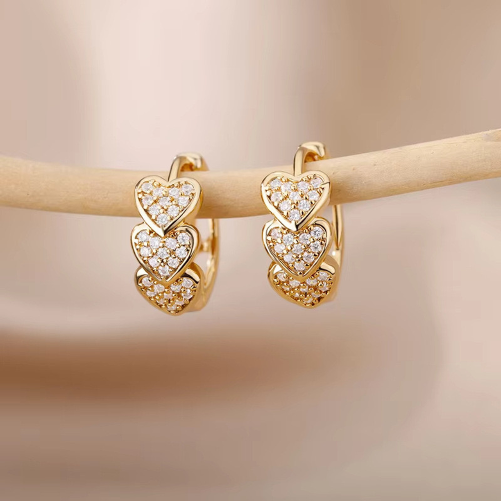 Aretes Hoops Hearts