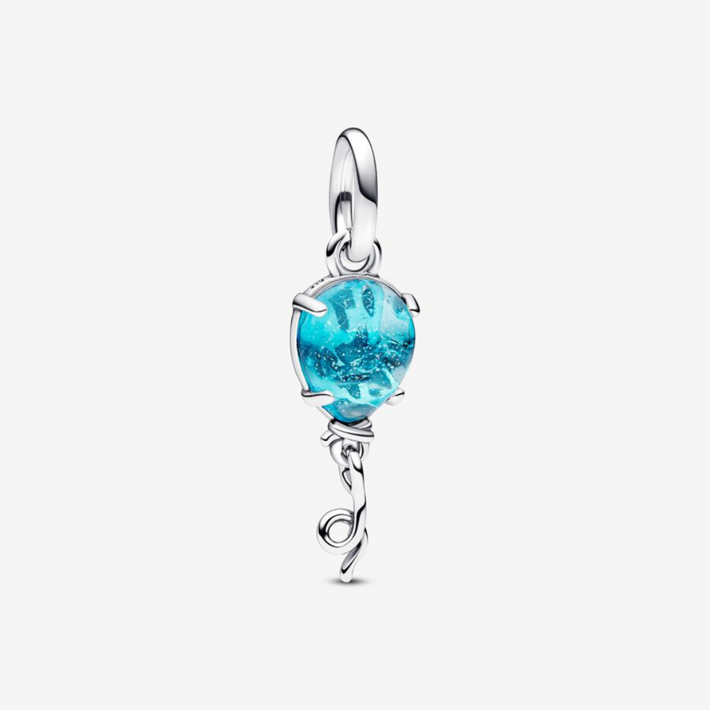 Charm Colgante de Globo Azul de Murano