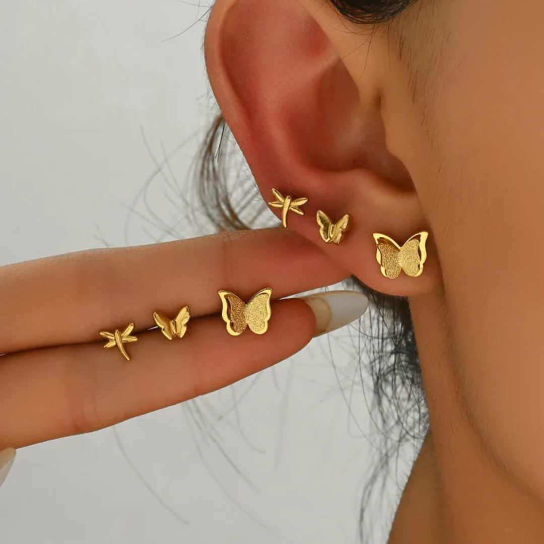 Set De Aretes Mariposas