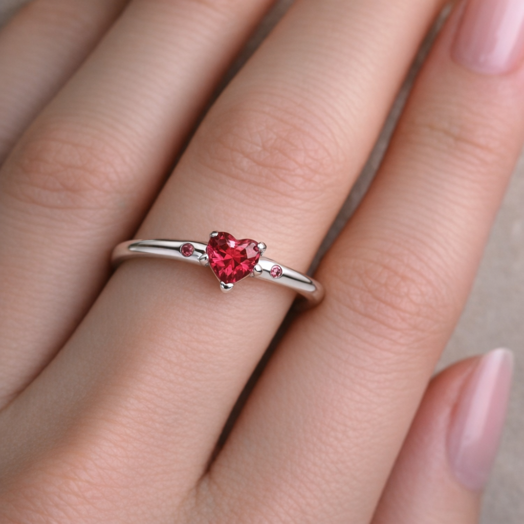 Anillo Corazón Rojo