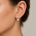 Aretes Corazón Doble Zirconias
