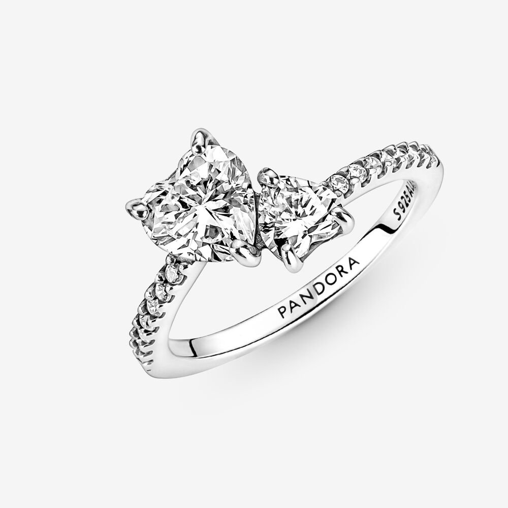 Anillo Corazón Dobles Zirconia