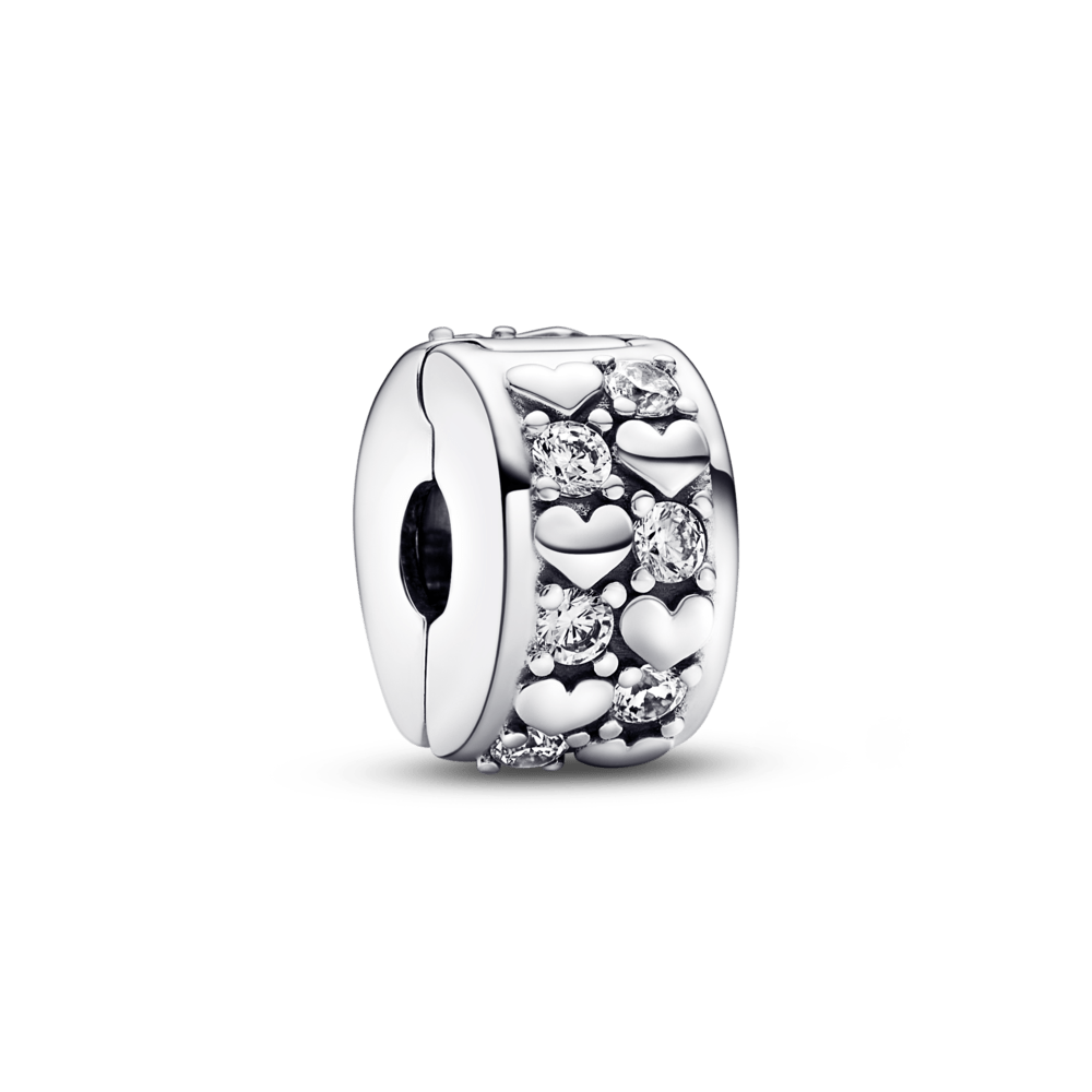 Charm Clip Corazones Zirconias