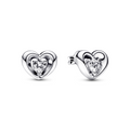 Aretes Corazón Radiante y Piedra Flotante