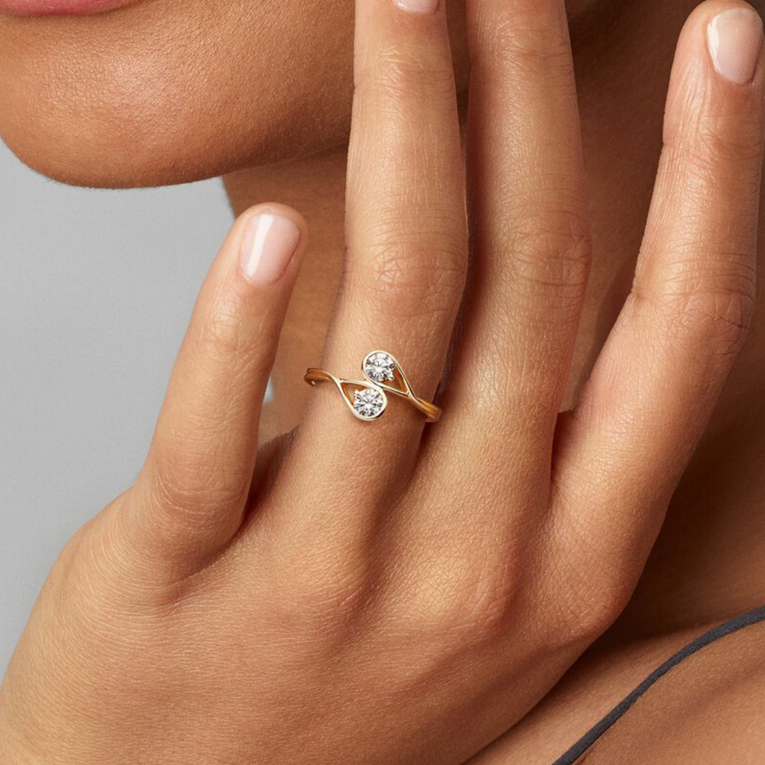 Anillo Doble Gota Shine