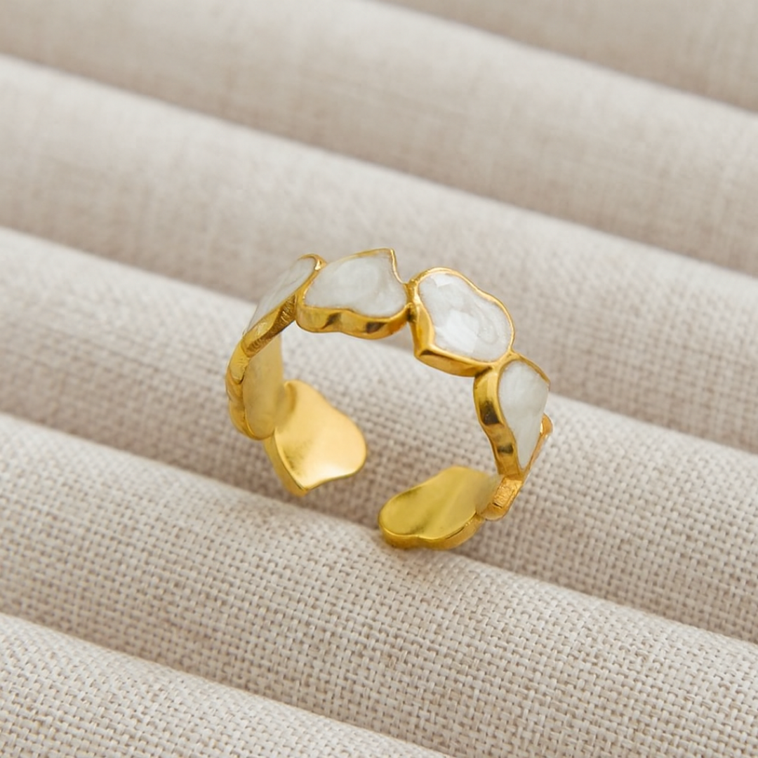 Anillo Corazones White